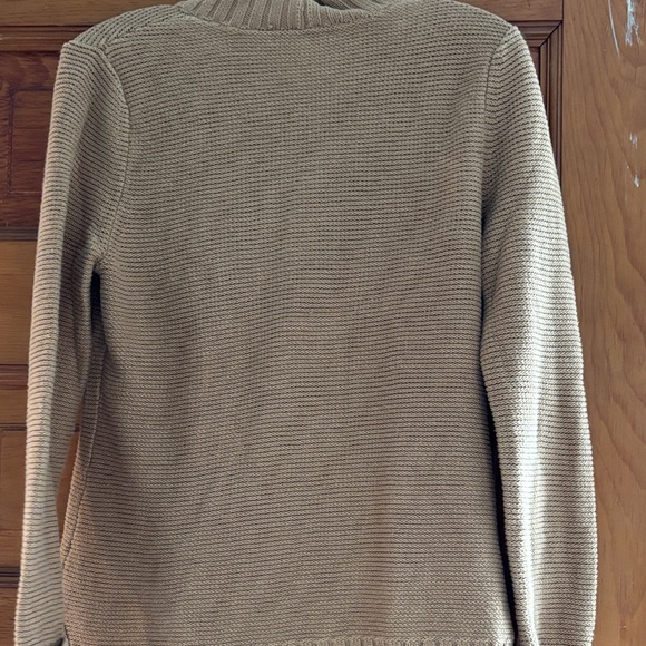 Ralph Lauren Tan Cotton V Neck Knit Sweater With Toggle Button - Picture 4 of 4